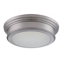 View 20 watt 120 volt 14" Brushed Nickel Frosted Glass Shade LED Ceiling Light Fixture