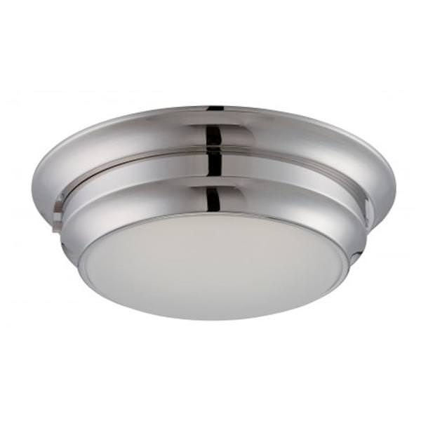 14" 20 watt 120 volt Brushed Nickel Frosted Glass Shade LED Ceiling Light Fixture