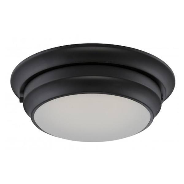 14" 20 watt 120 volt Aged Bronze Frosted Glass Shade LED Ceiling Light Fixture