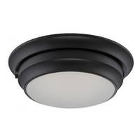 View 14" 20 watt 120 volt Aged Bronze Frosted Glass Shade LED Ceiling Light Fixture