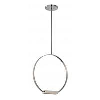 View 1 Light Polished Nickel Frosted Glass Shade LED Pendant Light Fixture