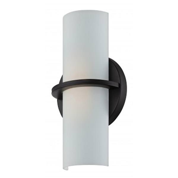 1 Light LED Aged Bronze Etched Opal Glass Shade Wall Sconce Light Fixture