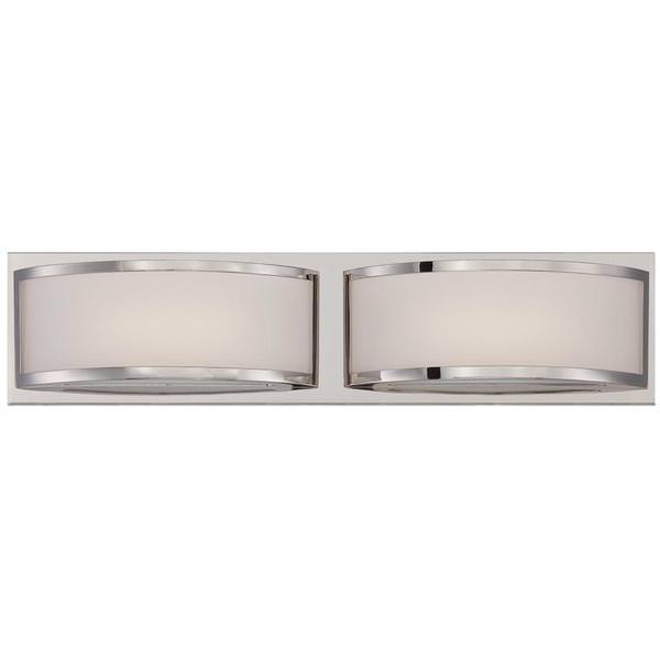 2 Light 9.6 watt 2700K Polished Nickel Dimmable LED Wall Light