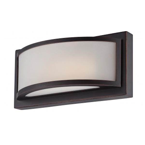 1 Light Georgetown Bronze Frosted Glass Shade Wall Sconce Light Fixture