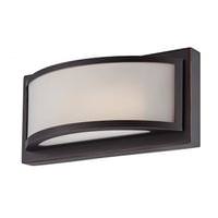 View 1 Light Georgetown Bronze Frosted Glass Shade Wall Sconce Light Fixture
