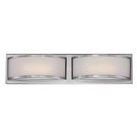 View 2 Light 20 watt 120 volt 3000K Brushed Nickel Dimmable LED Wall Light Fixture