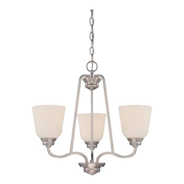 3 Light 29.4 watt 2700K Warm White Brushed Nickel Dimmable LED Chandelier