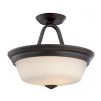 View 13" 21 watt 2700K Mahogany Bronze Satin White Glass Shade LED Ceiling Light Fixture