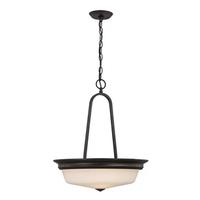 View 3 Light Mahogany Bronze Satin White Glass Shade LED Pendant Light Fixture