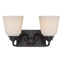 Nuvo Lighting 2 Light 22 watt 2700K Mahogany Bronze Satin White Glass Shades Vanity Light Fixture
