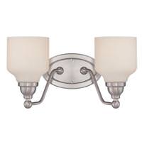 Nuvo Lighting 2 Light 20 watt 3000K Polished Nickel Satin White Glass Shades Vanity Light Fixture