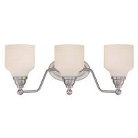 Nuvo Lighting 3 Light 31.5 watt 3000K Polished Nickel Satin White Glass Shades LED Vanity Light
