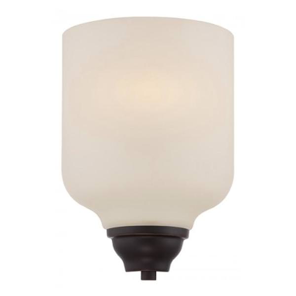 1 Light Mahogany Bronze Etched Opal Glass Shade Wall Sconce Light Fixture