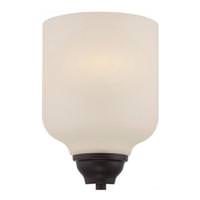 View 1 Light Mahogany Bronze Etched Opal Glass Shade Wall Sconce Light Fixture