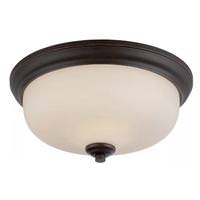 View 13" 9.8 watt 120 volt 2700K Mahogany Bronze Etched Opal Glass Shade LED Ceiling Light Fixture