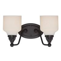 Nuvo Lighting 2 Light 22 watt 2700K Mahogany Bronze Satin White Glass Shades LED Vanity Light