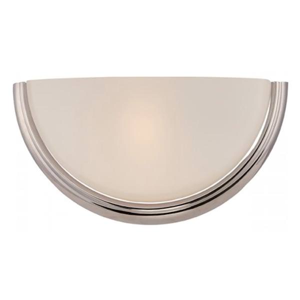 1 Light Polished Nickel Etched Opal Glass Shade Wall Sconce Light Fixture