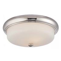 View 13" 9.8 watt 120 volt 2700K Polished Nickel Etched Opal Glass Shade LED Ceiling Light Fixture