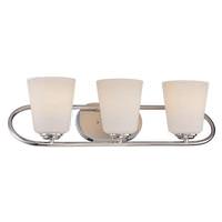 Nuvo Lighting 3 Light 33 watt 2700K Polished Nickel Satin White Glass Shades LED Vanity Light Fixture