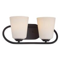 Nuvo Lighting 2 Light 22 watt 2700K Mahogany Bronze Satin White Glass Shades LED Vanity Light