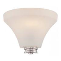 View 1 Light Polished Nickel Satin White Glass Shade Wall Sconce Light Fixture