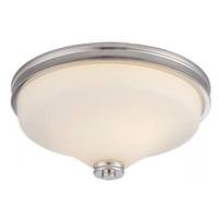 View 13" 9.8 watt 120 volt 2700K Polished Nickel Satin White Glass Shade LED Ceiling Light Fixture