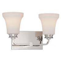 Nuvo Lighting 2 Light 22 watt 2700K Polished Nickel Satin White Glass Shades LED Vanity Light