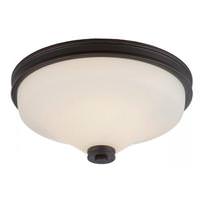 View 13" 9.8 watt 120 volt 2700K Mahogany Bronze Satin White Glass Shade LED Ceiling Light Fixture