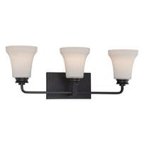 Nuvo Lighting 3 Light 31.5 watt 3000K Mahogany Bronze Satin White Glass Shades LED Vanity Light