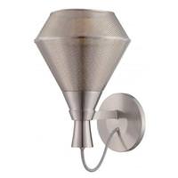 Nuvo Lighting 1 Light Satin Steel Perforated Metal Shade Wall Sconce Light Fixture