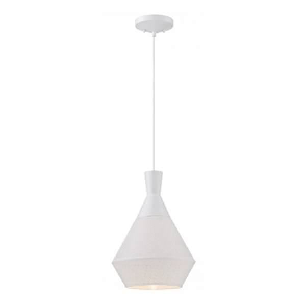 1 Light Glacier White Perforated Metal Shade LED Pendant Light Fixture