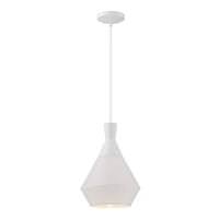 View 1 Light Glacier White Perforated Metal Shade LED Pendant Light Fixture