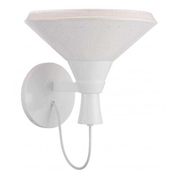 1 Light Glacier White Perforated Metal Shade Wall Sconce Light Fixture