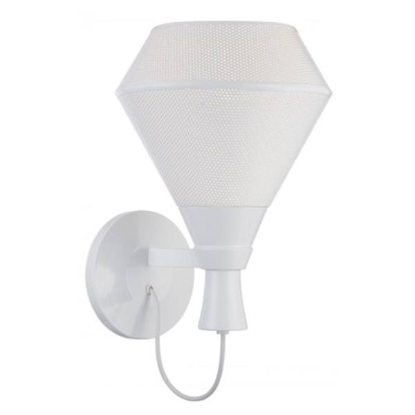 1 Light Glacier White Perforated Metal Shade Wall Sconce Light Fixture