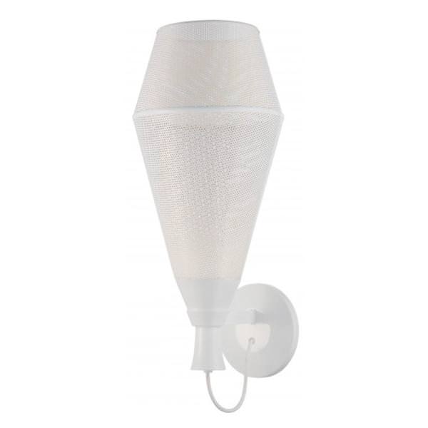 1 Light Glacier White Perforated Metal Shade Wall Sconce Light Fixture