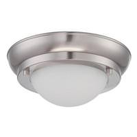 Nuvo Lighting 6.5" 7.8 watt 120 volt 2700K Warm White Brushed Nickel Satin White Glass Shade LED Ceiling Light Fixture