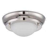 Nuvo Lighting 6.5" 7.8 watt 120 volt 2700K Polished Nickel Satin White Glass Shade LED Ceiling Light Fixture