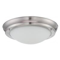 Nuvo Lighting 10" 16 watt 120 volt Brushed Nickel Satin White Glass Shade LED Ceiling Light Fixture