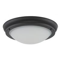 View 12" 16 watt 120 volt Aged Bronze Satin White Glass Shade LED Ceiling Light Fixture