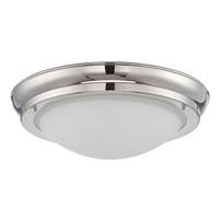 View 16 watt 120 volt 12" Polished Nickel Satin White Glass Shade LED Ceiling Light Fixture