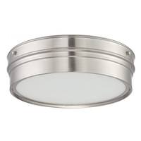 Nuvo Lighting 16 watt 120 volt 13" Brushed Nickel Satin White Glass Shade LED Ceiling Light Fixture