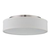 Nuvo Lighting 13" 18 watt 120 volt 3000K Natural White Brushed Nickel White Linen Shade LED Ceiling Light Fixture