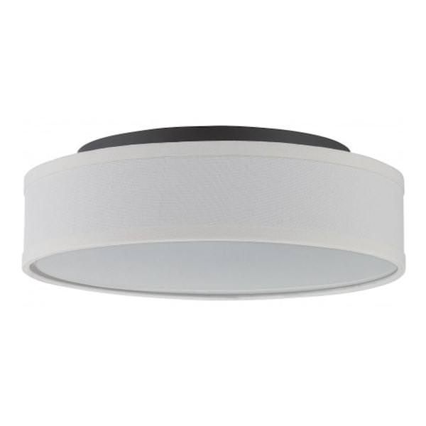 13" 18 watt 120 volt 3000K Aged Bronze White Linen Shade LED Ceiling Light Fixture
