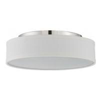 Nuvo Lighting 13" 18 watt 120 volt 3000K Natural White Polished Nickel White Linen Shade LED Ceiling Light Fixture