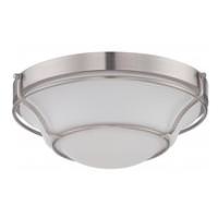 View 16 watt 120 volt 13" Brushed Nickel Satin White Glass Shade LED Ceiling Light Fixture