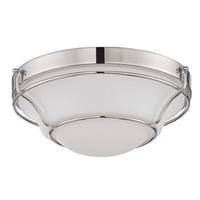 Nuvo Lighting 13" 16 watt 120 volt Polished Nickel Satin White Glass Shade LED Ceiling Light Fixture