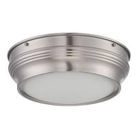 Nuvo Lighting 10" 16 watt 120 volt Brushed Nickel Satin White Glass Shade LED Ceiling Light Fixture