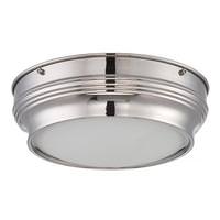 Nuvo Lighting 16 watt 120 volt 10" Polished Nickel Satin White Glass Shade LED Ceiling Light Fixture