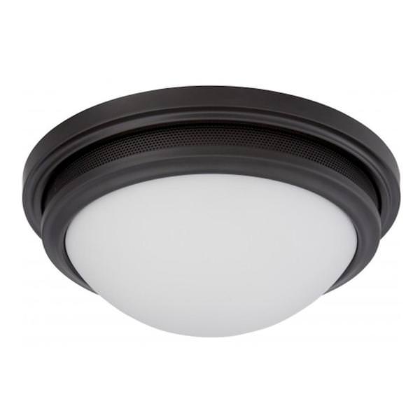 13" 16 watt 120 volt Aged Bronze Frosted Glass Shade LED Ceiling Light Fixture