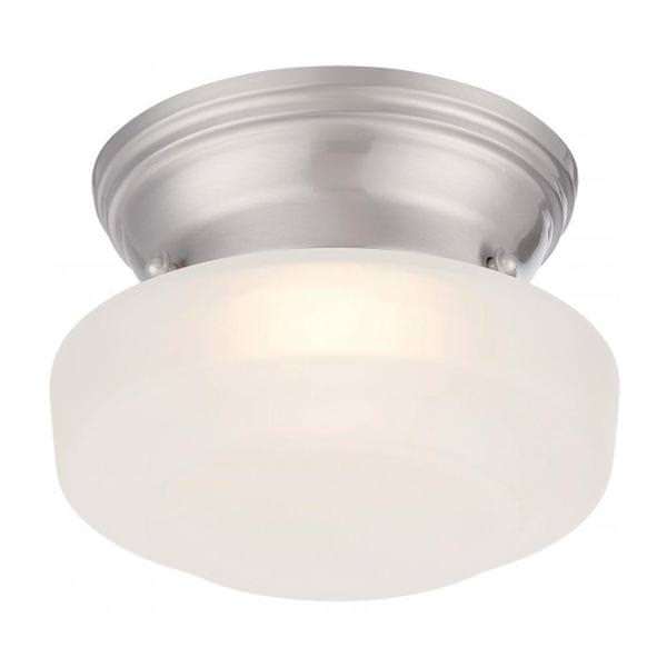 6" 12 watt 120 volt 3000K Natural White Brushed Nickel Frosted Glass Shade LED Ceiling Light Fixture